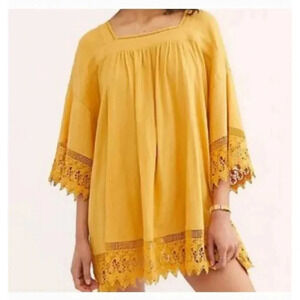 Free People Yellow Tunic Oversized Size XS.